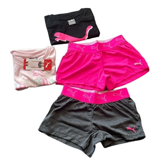 Puma - Girls’ 4 Pc Set ( Shorts & Shirts ) - Picture 2 of 6
